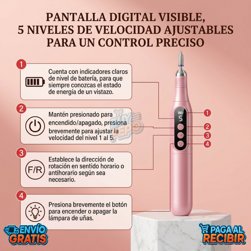 NailPro™ 💅 - Dremel de uñas LED ✨