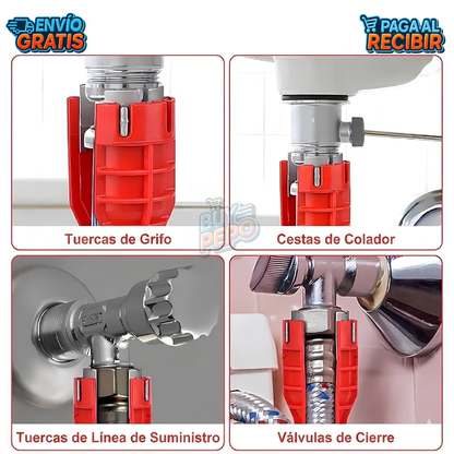 GripSink™ 🛠️ - Llave multifuncional para gasfitería 🚰