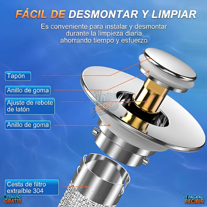 DrainLock™ 🚰 - Tapón filtro 2 en 1 ✨