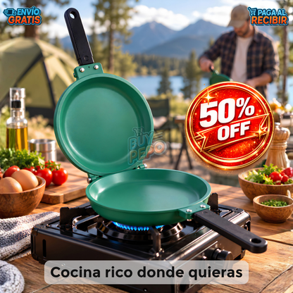 CampChef™ 🏕️ - Sartén doble portátil 🔥