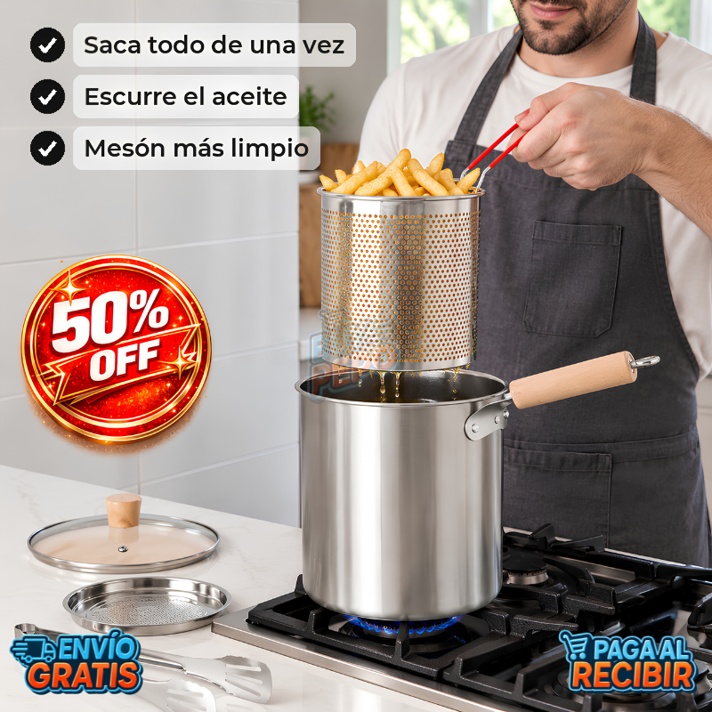 FryBasket™ 🍟 - Olla freidora con cesto 🔥
