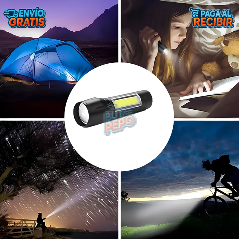 PocketBeam™ 🔦 - Linterna LED recargable USB ⚡