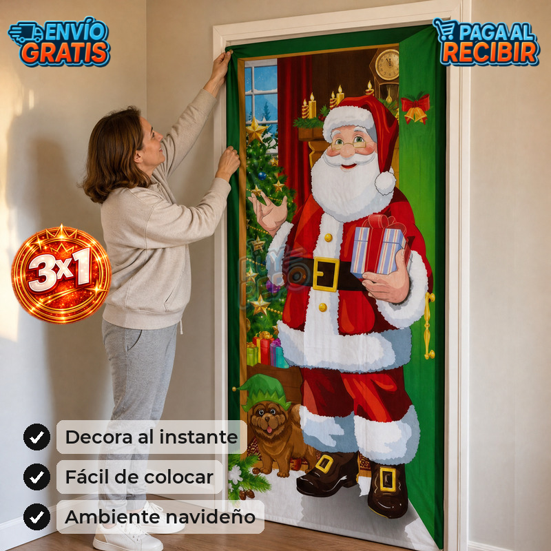 DoorJoy™ 🎄 - Funda navideña para puerta 🎅
