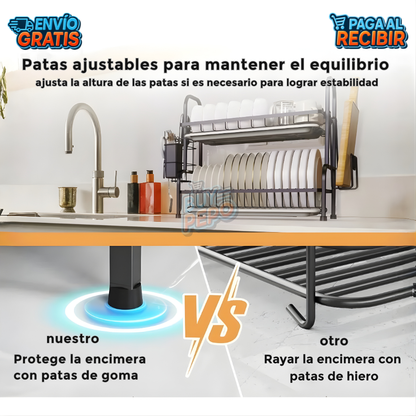 DrainStack™ 🍽️ - Escurridor compacto doble nivel 💧