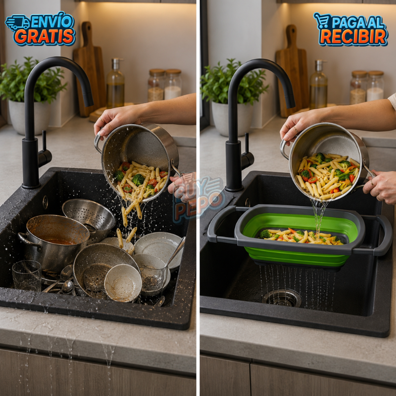 FlexDrain™ 🥗 - Colador extensible cocina 🍅