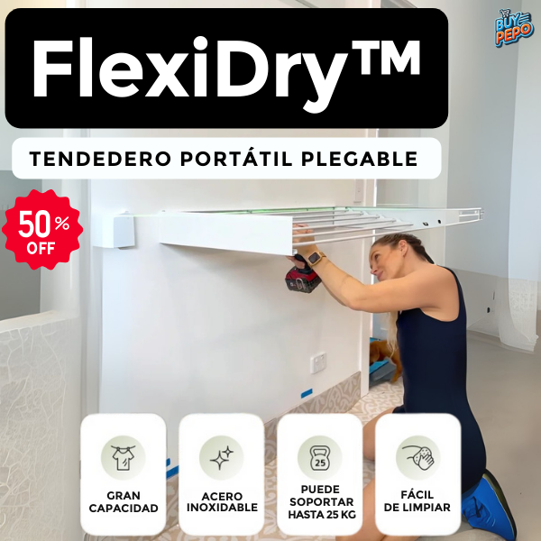 FlexiDry™ 🌀 - Tendedero portátil plegable 🧦