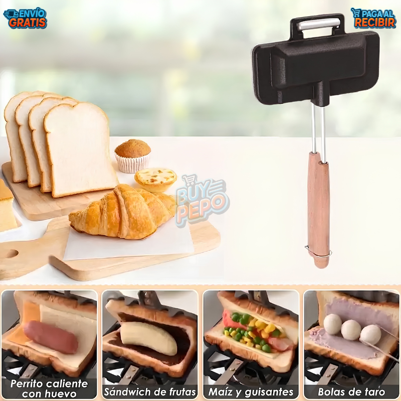 FlipChef™ 🍳 - Sartén doble sandwiches 🥪