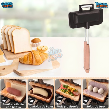 FlipChef™ 🍳 - Sartén doble sandwiches 🥪