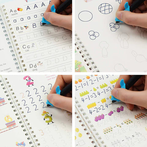 KIT MAGICO REUTILIZABLE 4 Cuadernos de Caligrafia