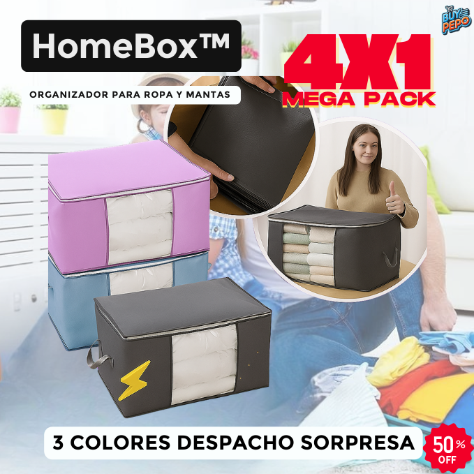 HomeBox™ 🏡 - Organizadores para Ropa y Mantas 🛏️