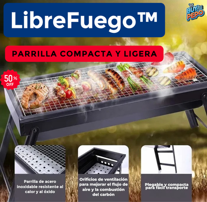 LibreFuego™ 🥩 - Parrilla Compacta y Ligera 🌿