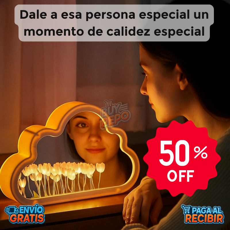 LumiTulip™ 🌷 - Espejo Luz Romántica ✨