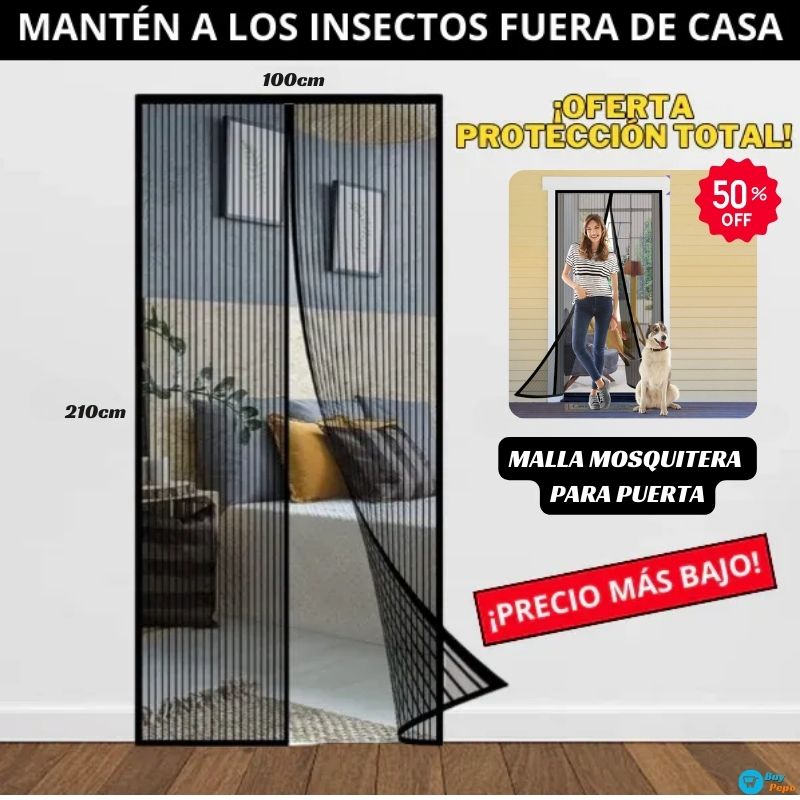 CORTINA DE PUERTA ANTI MOSQUITOS 🦟🚪✨ - Malla Con Cierre Magnetico 🧲