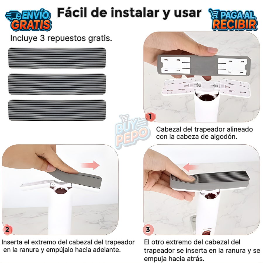 AutoMop™ 🧽 -  Mopa Autolimpiable de Limpieza ✨