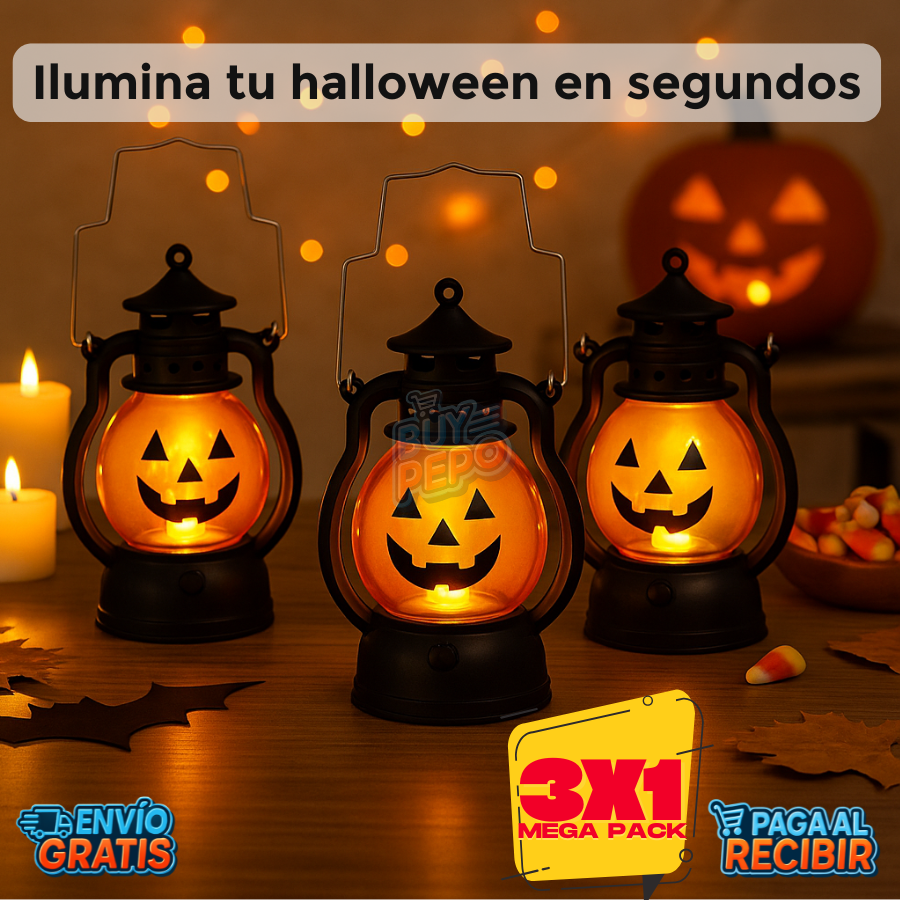 PumpkinGlow™ 🎃 - 3x1 Lámpara LED Halloween ✨