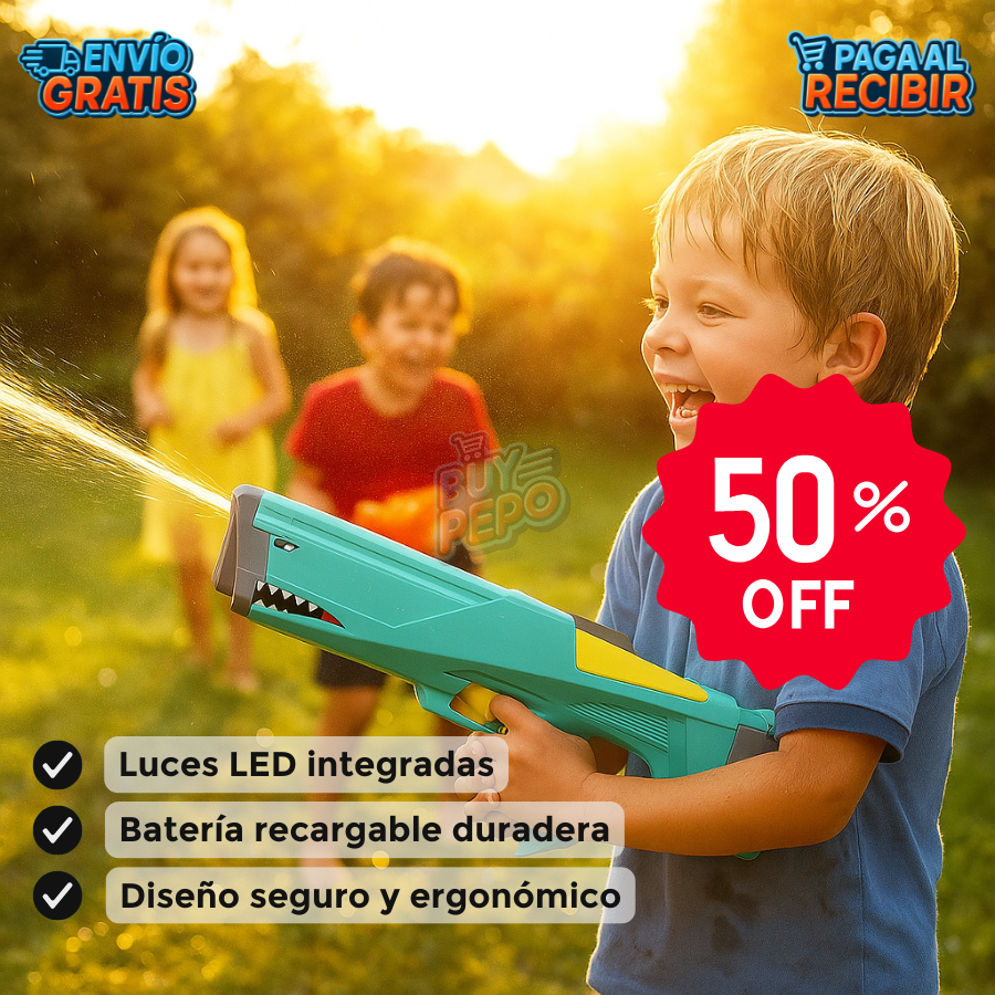 SharkBlaster™ 🦈 - Pistola de agua eléctrica 💦