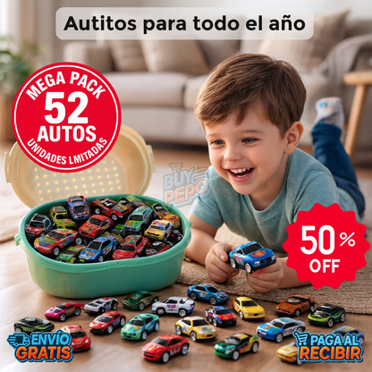 TurboGarage™ 🚗 - Mega Pack 52 Autos de juguete ⚡