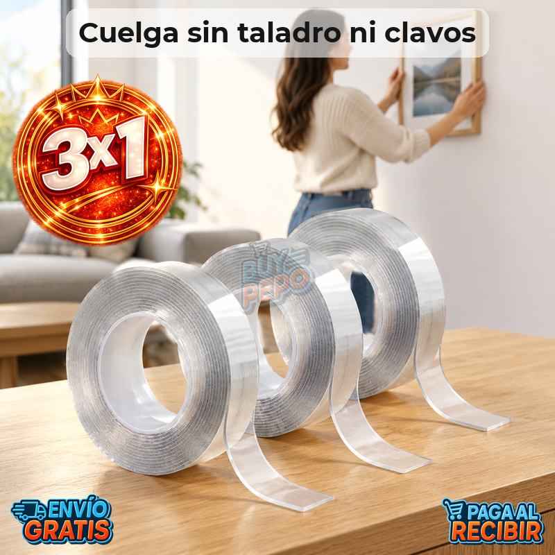 NanoGrip™ 🧲 - Cinta doble cara reutilizable ✨