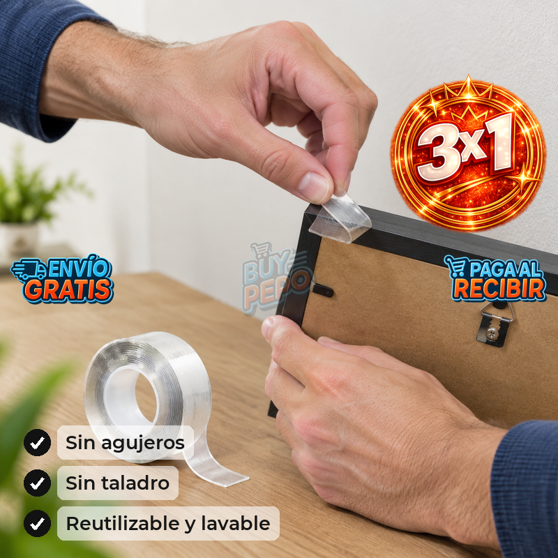 NanoGrip™ 🧲 - Cinta doble cara reutilizable ✨
