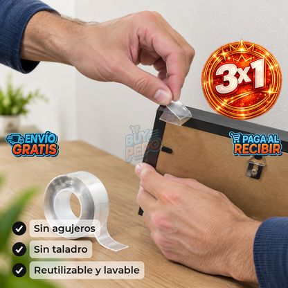 NanoGrip™ 🧲 - Cinta doble cara reutilizable ✨