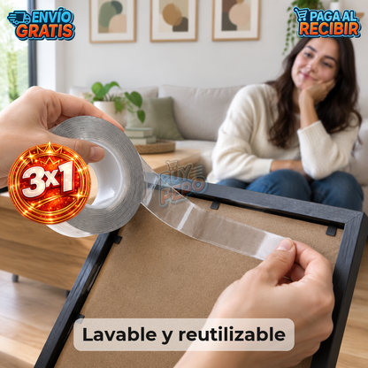 NanoGrip™ 🧲 - Cinta doble cara reutilizable ✨
