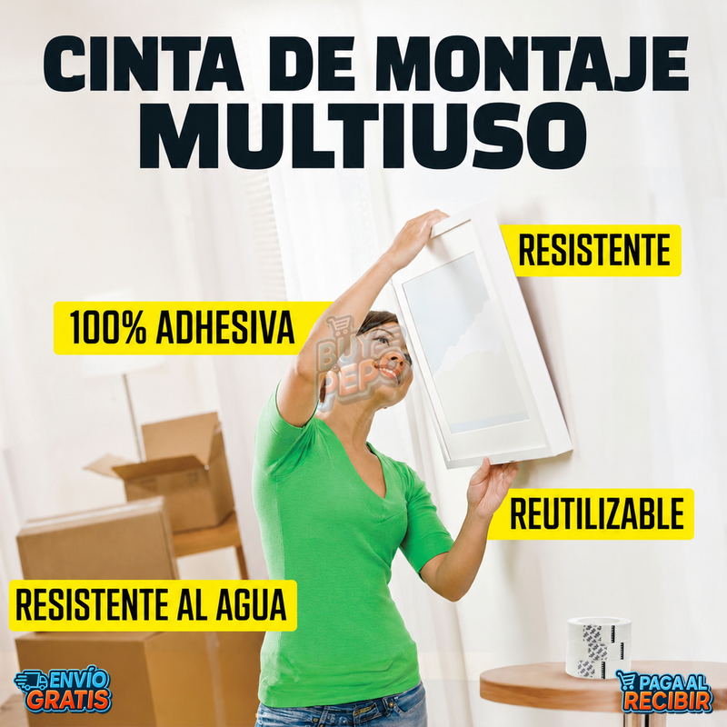 NanoGrip™ 🧲 - Cinta doble cara reutilizable ✨
