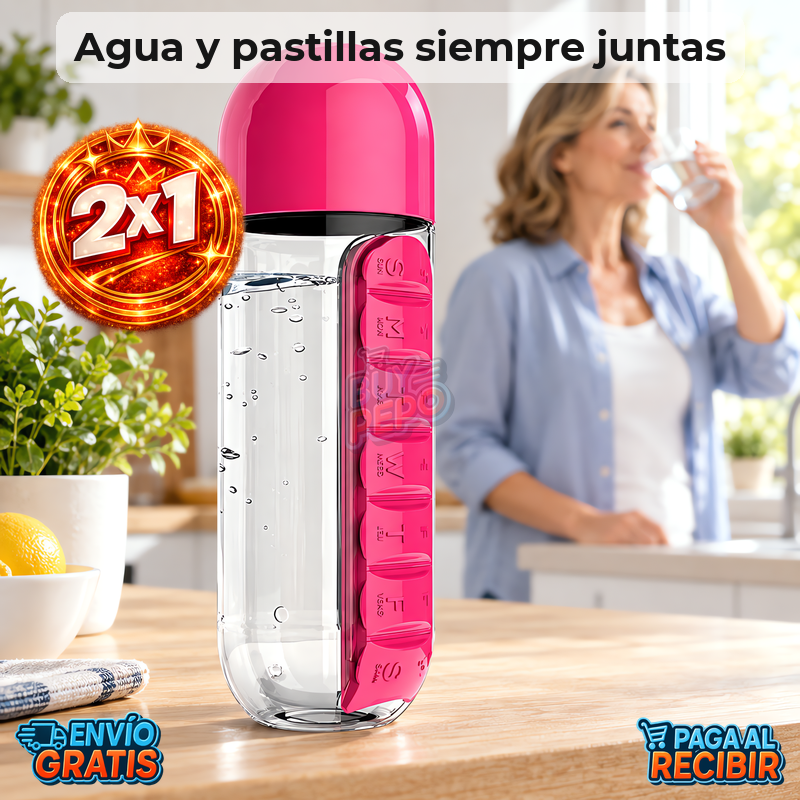 PillSip™ 💊 - Botella con pastillero integrado 💧