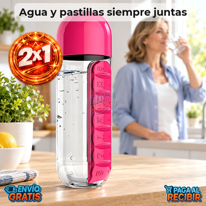 PillSip™ 💊 - Botella con pastillero integrado 💧