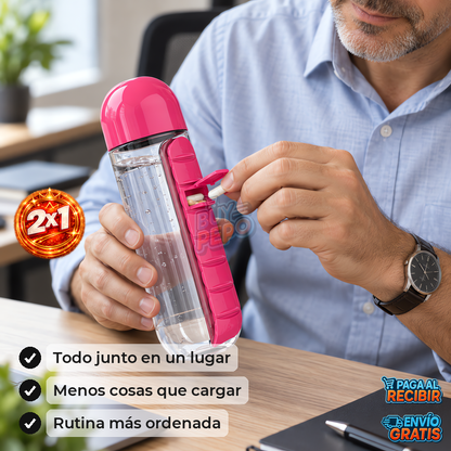 PillSip™ 💊 - Botella con pastillero integrado 💧