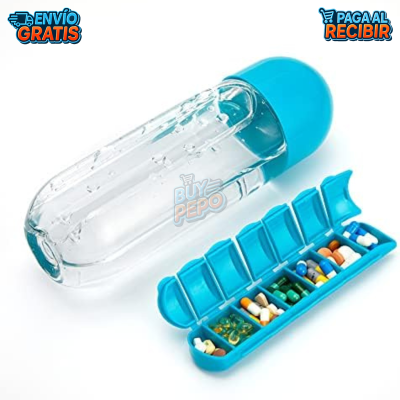 PillSip™ 💊 - Botella con pastillero integrado 💧