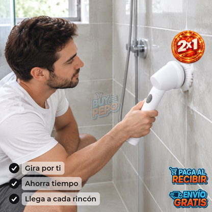 SpinScrub™ 🌀 - Cepillo eléctrico giratorio 5en1 ✨