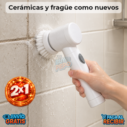 SpinScrub™ 🌀 - Cepillo eléctrico giratorio 5en1 ✨