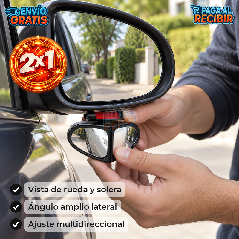 SideView™ 🚗 - Espejo auxiliar doble vista 🔍