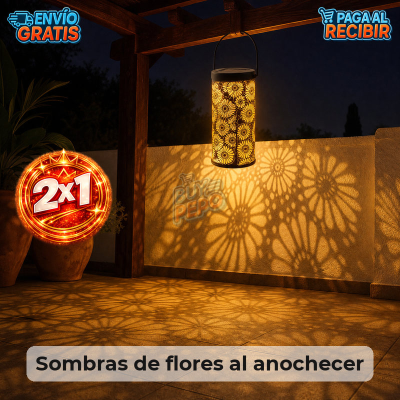 BloomGlow™ 🌸 - Farol solar proyector floral ☀️