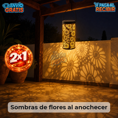 BloomGlow™ 🌸 - Farol solar proyector floral ☀️