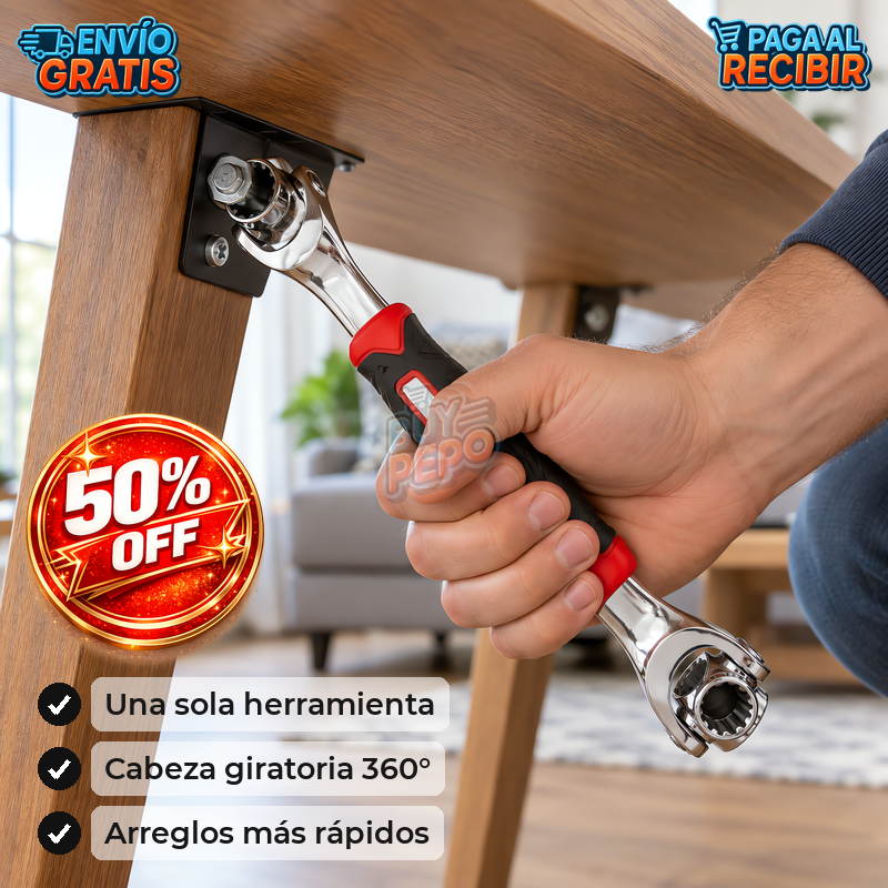 FlexTurn™ 🔧 - Llave giratoria multitamaño ⚙️