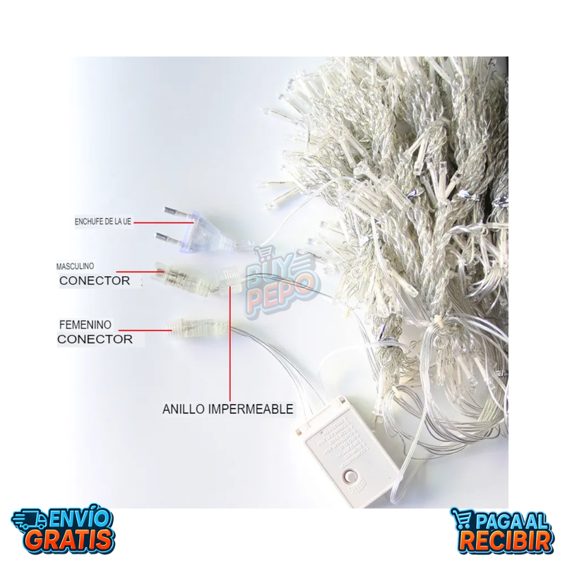 CurtainGlow™ ✨ - Cortina de luces exteriores 💡