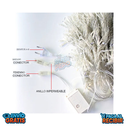 CurtainGlow™ ✨ - Cortina de luces exteriores 💡