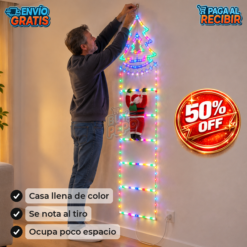 SantaClimb™ 🎅 - Luces LED escalera navideña ✨