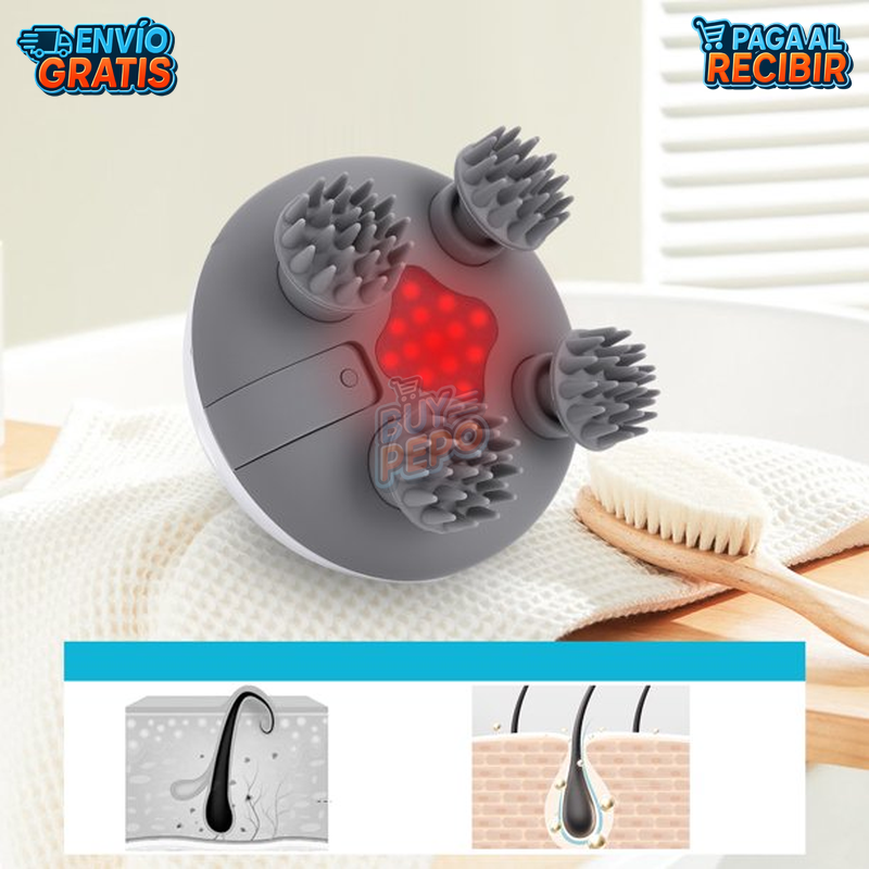 ScalpRelax™ 💆 - Masajeador capilar con luz 🔴