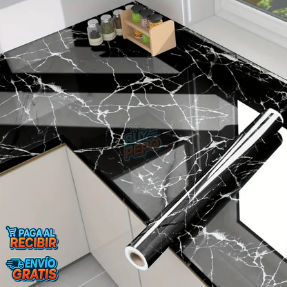 MarbleWrap™ 🖤 - Papel adhesivo efecto mármol ✨