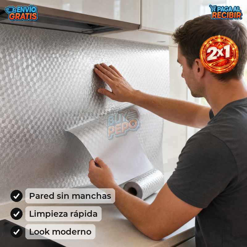 SplashGuard™ 🛡️ - Adhesivo protector de cocina 30x40cm ✨