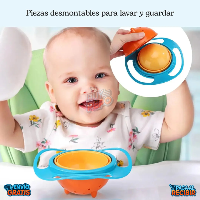 SpillGuard™ 🍽️ - Plato antiderrame giratorio 360° 👶