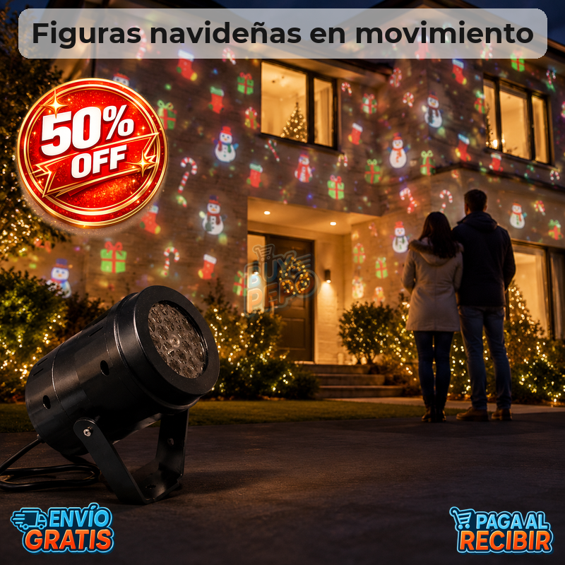 SnowBeam™ 🎄 - Proyector LED navideño ✨
