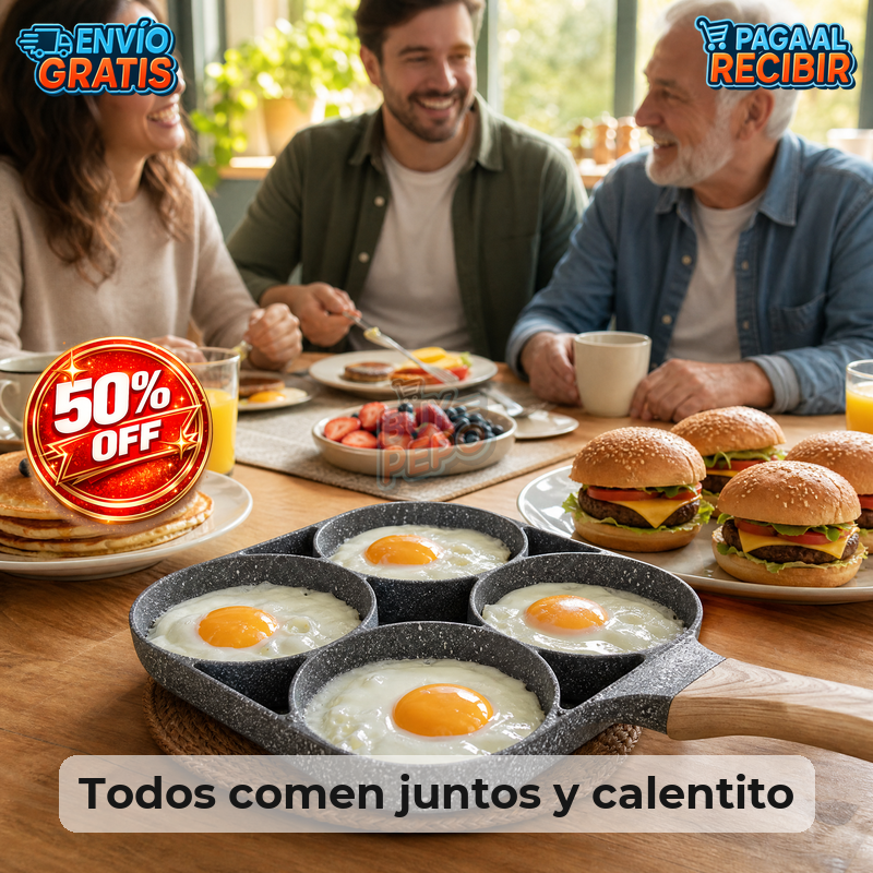 QuadPan™ 🍳 - Sartén antiadherente 4 puestos 🔥