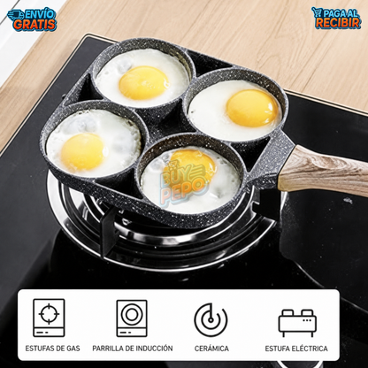 QuadPan™ 🍳 - Sartén antiadherente 4 puestos 🔥