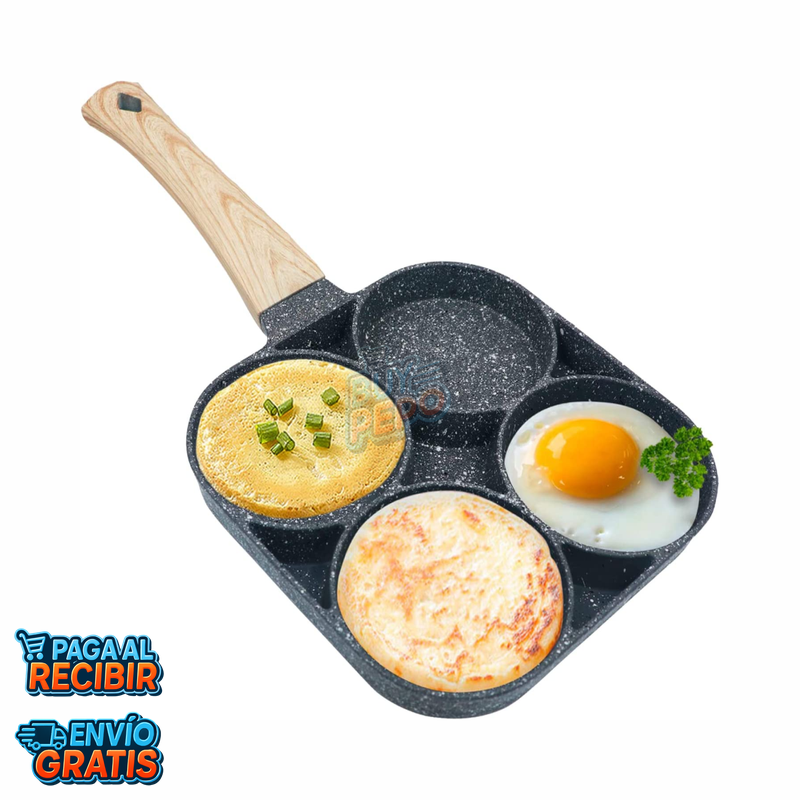 QuadPan™ 🍳 - Sartén antiadherente 4 puestos 🔥