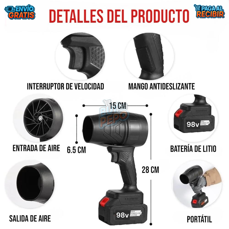 DustBlast™ 💨 - Soplador de polvo inalámbrico 🔋