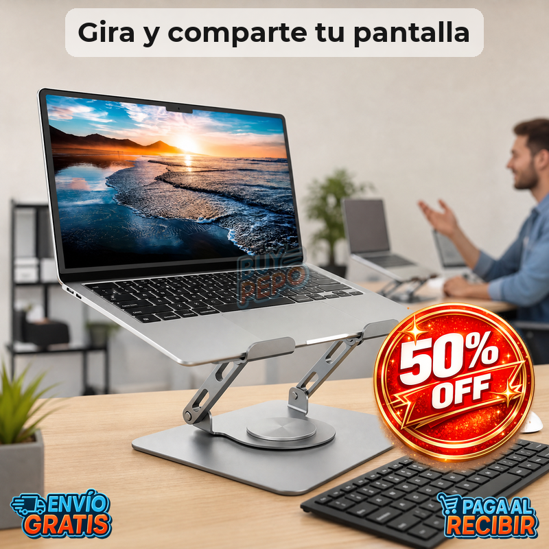 SpinDesk™ 💻 - Soporte giratorio para notebook 🔄