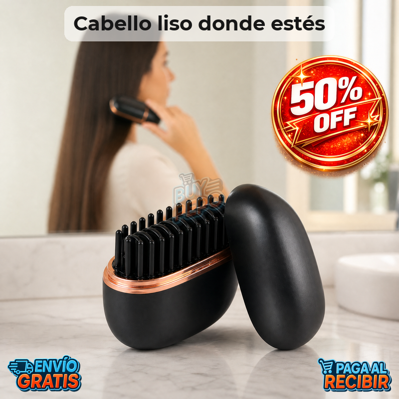 SleekGo™ 💇‍♀️ - Cepillo alisador recargable USB 🔌